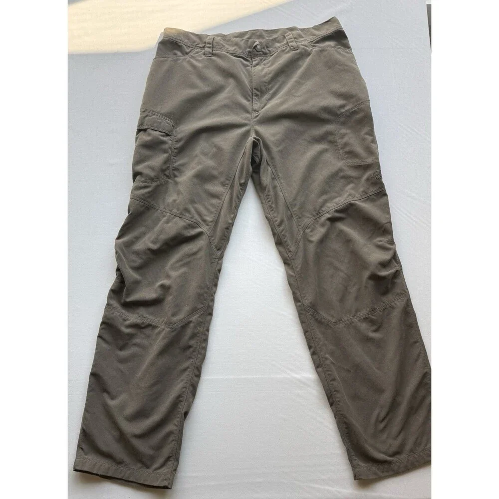 The North Face Mens 36 Nylon Hiking Cargo Pants Tan Brown Outdoor Trail Utility